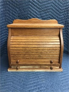 Wood Bread Box with Removable Cutting Board 16W x