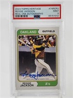 2023 TOPPS HERITAGE REGGIE JACKSON AUTO PSA 9