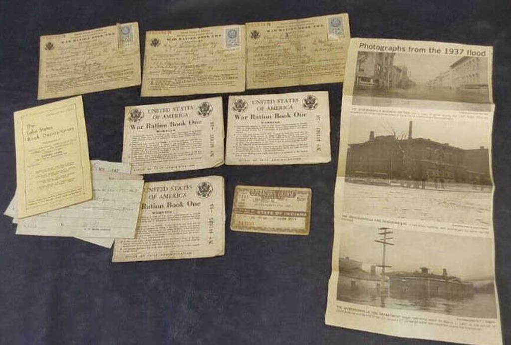 WW2 RATION BOOKS, NEWSPAPER ARTICLE & MORE