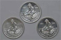 3 - Silver 1ozt (3ozt TW) Engelhard 1984