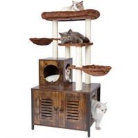 DOICAH Cat Tree with Litter Box Enclosure,Cat Litt