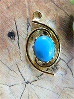 TURQUOISE STONE PENDANT ROCK STONE LAPIDARY SPECIM