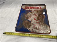 VINTAGE METAL SIGN (embossed) - BIMBO AQUI HAY 
in