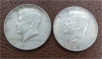 $21.44 Melt Value: (2) TWO 90% Silver Kennedy