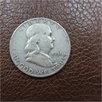 $10.72 Melt Value 6-19-24: 1951 Silver Franklin