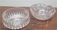 2 heavy Glass fruit bowls