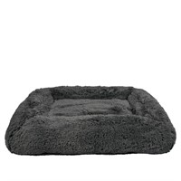 Vibrant Life Furry Bolster Large Dog Bed, Gray, 36