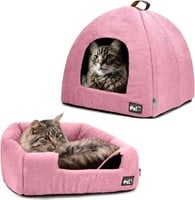 Cat Hut with Removable Washable Cushioned Pillow,