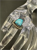 Vintage sterling turquoise native ring size 6