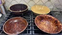4 Large Stoneware Bowls