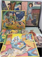 (7) vintage puzzles; some pieces missing pieces