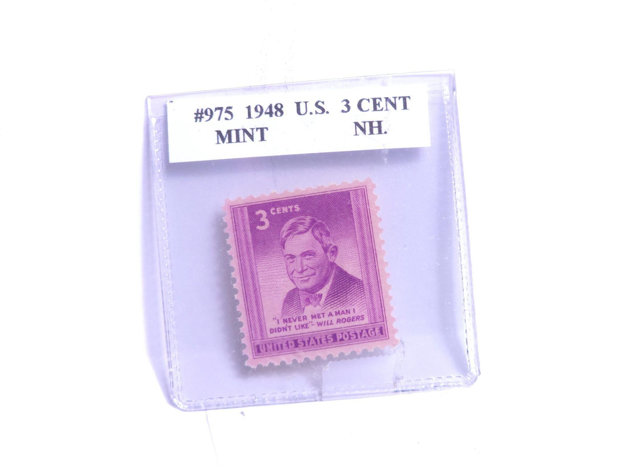 1943 U.S 3 Cent Stamp Graded Mint