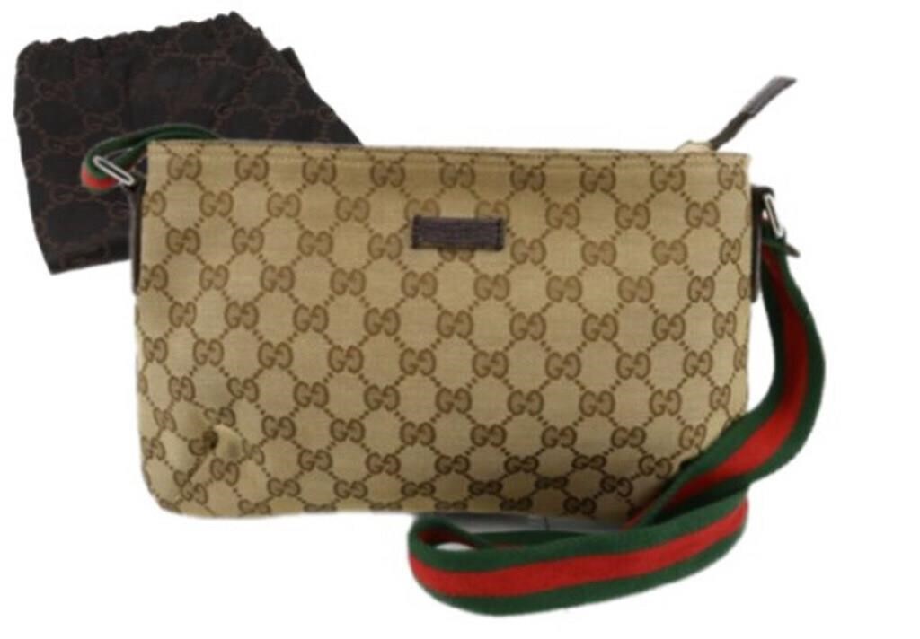 GUCCI GG Canvas Sherry Line Shoulder Bag