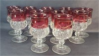 (10) INDIANA GLASS RUBY FLASHED GOBLETS