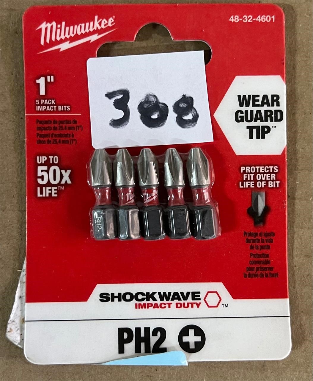 Milwaukee 1" 5pk Impact Bits