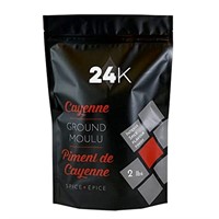 Ground Cayenne Pepper, 2lb (907g) by 24K | Premium