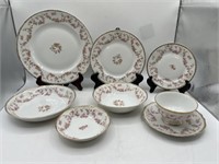 1920's CZECH "BRIDAL ROSE" DISHES FOR 12 plus