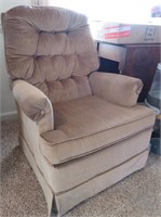 Beige Corduroy Upholstered Arm Chair (Rocker)