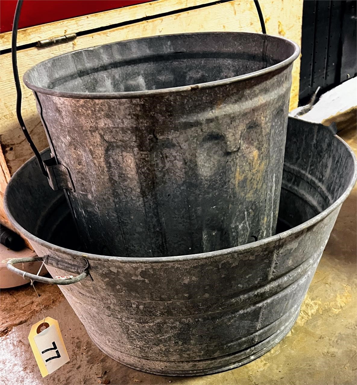 2 Galvanized Buckets