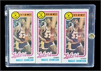 1980 MAGIC JOHNSON TOPPS 18 ALL STAR 3 CUT CARDS