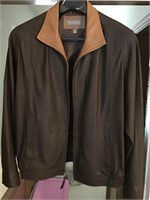 DANIEL CREMIEUX BROWN TAN LEATHER JACKET LARGE