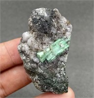 Natural green emerald mineral  31mm x 50mm