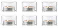 NEW -6 Clear Votive/Tea Light Glass Candle Holders