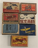 Lot of 7 Vintage Advertising Pocket Matchboxes