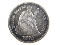 1870 Seated Half Dime