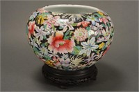 Chinese Famille Vert Thousand Flowers Jar,