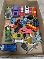 Toy cars and trucks