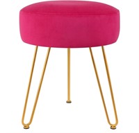 Round Velvet Footrest Stool Ottoman Modern