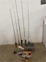 Fishing Lot Poles, Reels, Tackle