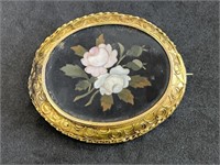14K Gold Mosaic Brooch 16.0 Grams Total Weight