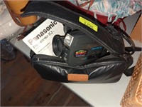 Panasonic palmcorder with case and accessories