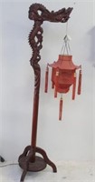 Chinese carved Dragon standard lamp