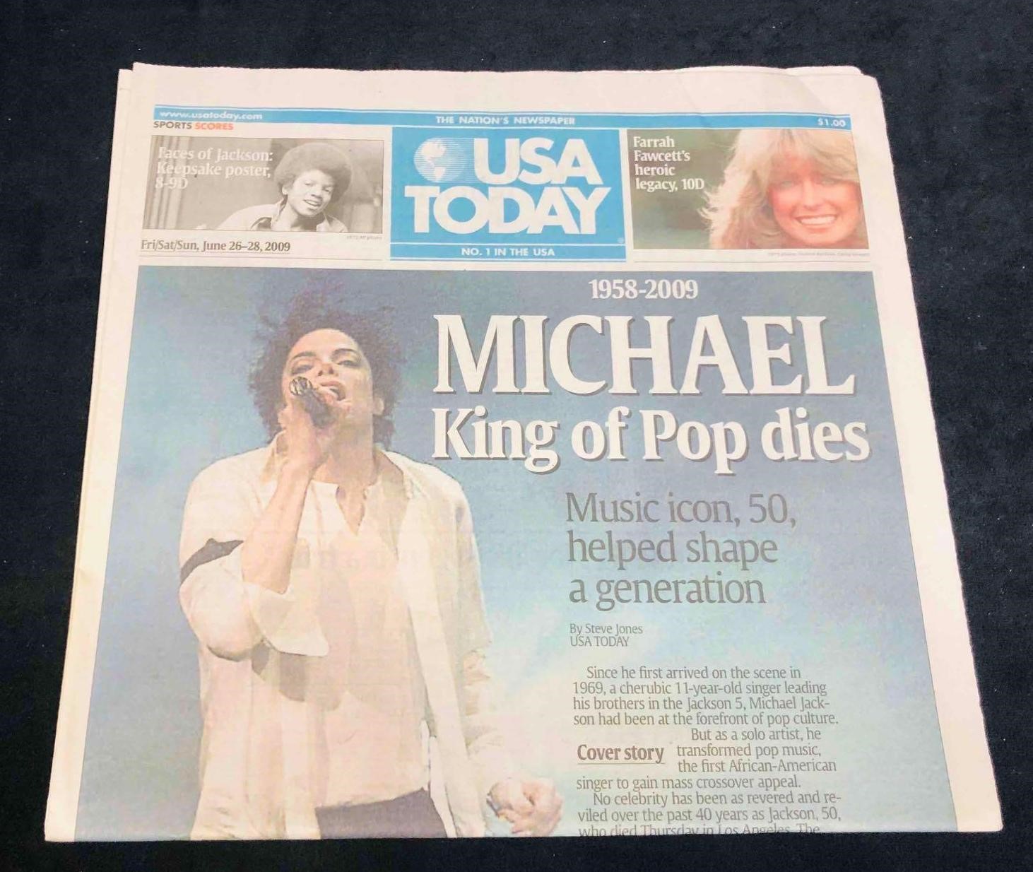 USA Today Newspaper June 26th-28th 2009 Michael Ja