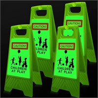 4 PCS Reflective Slow Down Kids at Play Sign