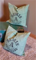 Bemis feed sack pillows (2)