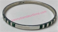 Mexico .950 Malachite bangle bracelet (20.2g)