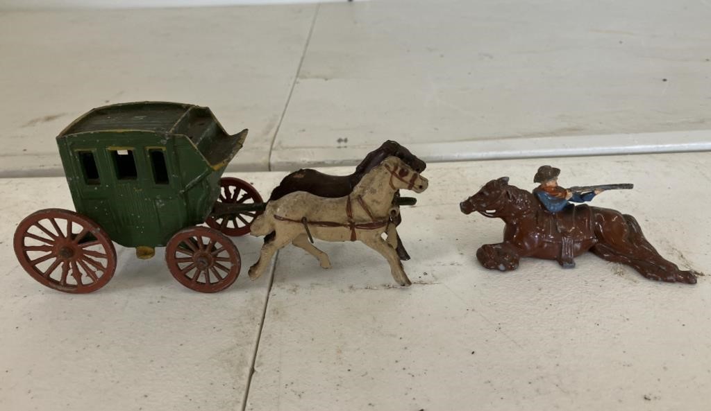 1930-40’s Cast Iron Toy Stagecoach France England