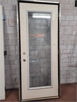 Exterior patio door with frame