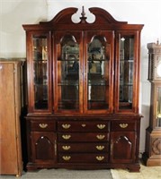 Two Door Mahogany Two Piece China Cabinet