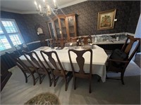 Dining Table w/10 Chairs-2 Are Captains Chairs