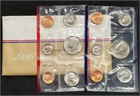 1986 US Double Mint Set in Envelope