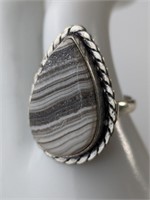 925 LACE AGATE RING