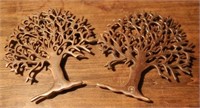 2 Matching Copper Plated Tree Wall Hanging