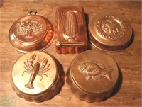Lot of Assorted Copper Plated Wall Hangings