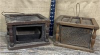 2 circa 1820 foot warmers - Pierced tin