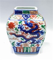 Doucai dragon pattern ceramic bottle